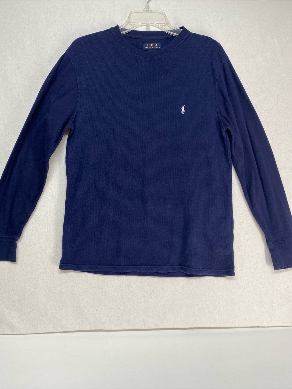 Polo Ralph Lauren Men's Navy Waffle Knit Crewneck Long-Sleeve Shirt Casual Soft